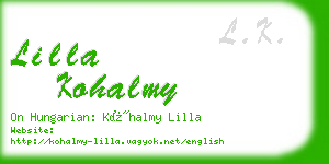 lilla kohalmy business card